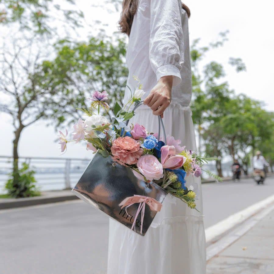  GIỎ FLEURS - HỒNG XANH 