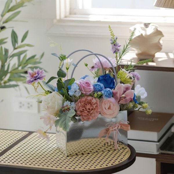  GIỎ FLEURS - HỒNG XANH 