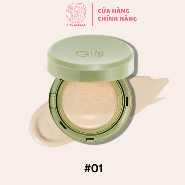 Phấn nước trang điểm che phủ tốt, giúp da căng bóng hoàn hảo Gilaa Vegan Super Glow Cushion SPF50+/PA++++ 15gr