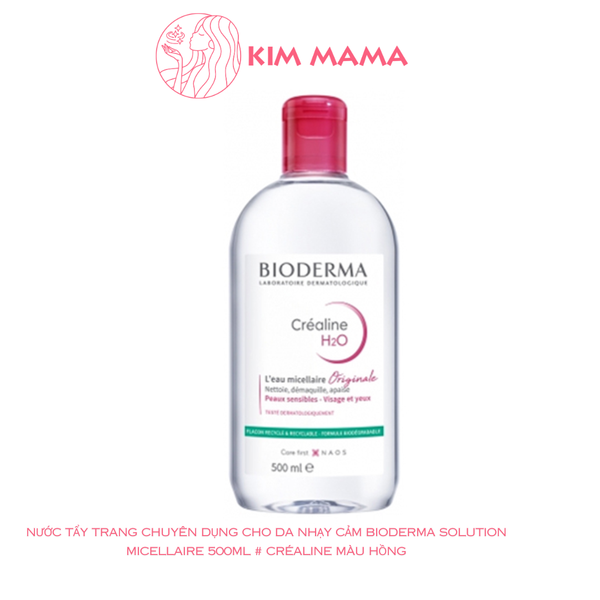 Nước tẩy trang chuyên dụng cho da nhạy cảm Bioderma Solution Micellaire 500ml Créaline màu hồng