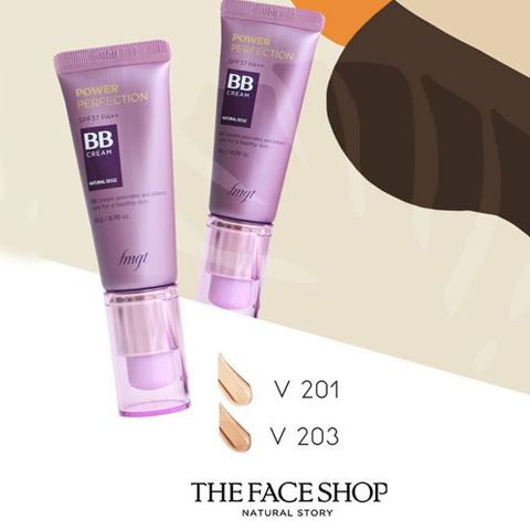 Kem nền trang điểm The Face Shop Power Perfection BB Cream SPF37/PA++ 20gr #V203.Natural