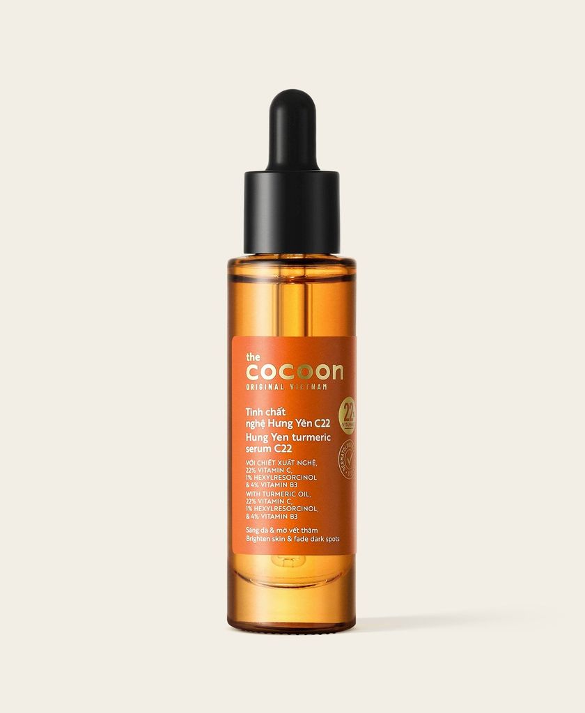 Tinh chất dưỡng trắng, mờ thâm Serum Cocoon Nghệ Hưng Yên Vitamin C 22% The Cocoon Hung Yen Turmeric Serum 30ml