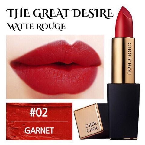 Son Thỏi Chou Chou The Great Desire Matte Rouge #02 Garnet