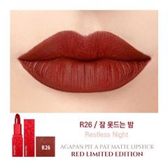 Son Thỏi Agapan Pit A Pat Lipstick Red Limited Editio # R26 đỏ đất