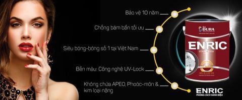  Sơn ngoại thất cao cấp Enric Chống Bám Bẩn Siêu Bóng 5L 