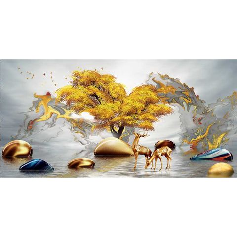  Gạch tranh đính đá phong cảnh 02 