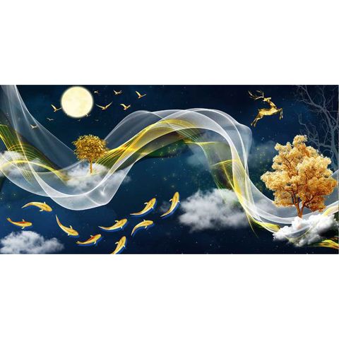  Gạch tranh đính đá phong cảnh 04 