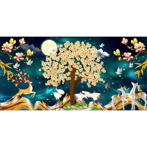  Gạch tranh đính đá con nai 07 