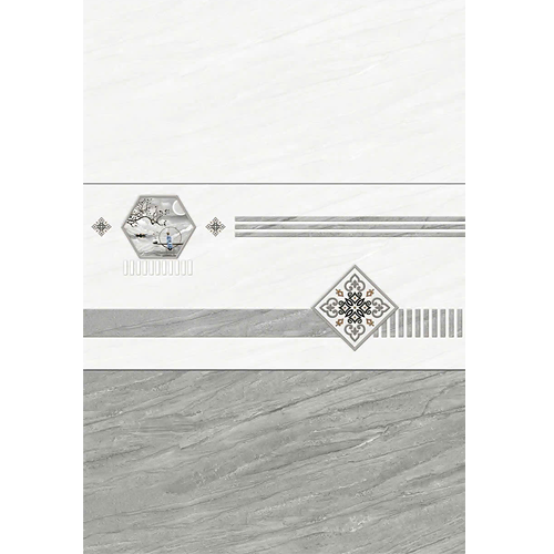 Gạch ốp đá bóng kính vân đá xám điểm bình hoa THP-HZXZG - 40x80