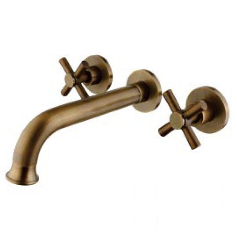  Vòi lavabo hoặc vòi chén nóng lạnh âm tường đồng thau giả cổ KS - 8303G 