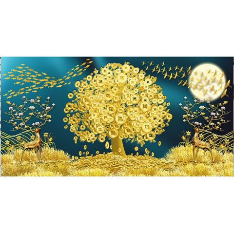  Gạch tranh đính đá cây tiền 14 