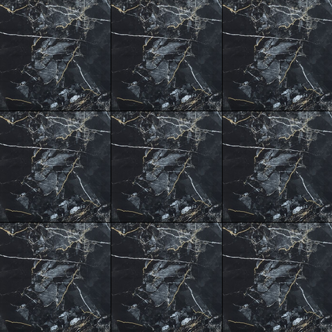  Gạch ốp lát đá bóng kính đen vân trắng khắc kim KH-VVZZX - 80x80 