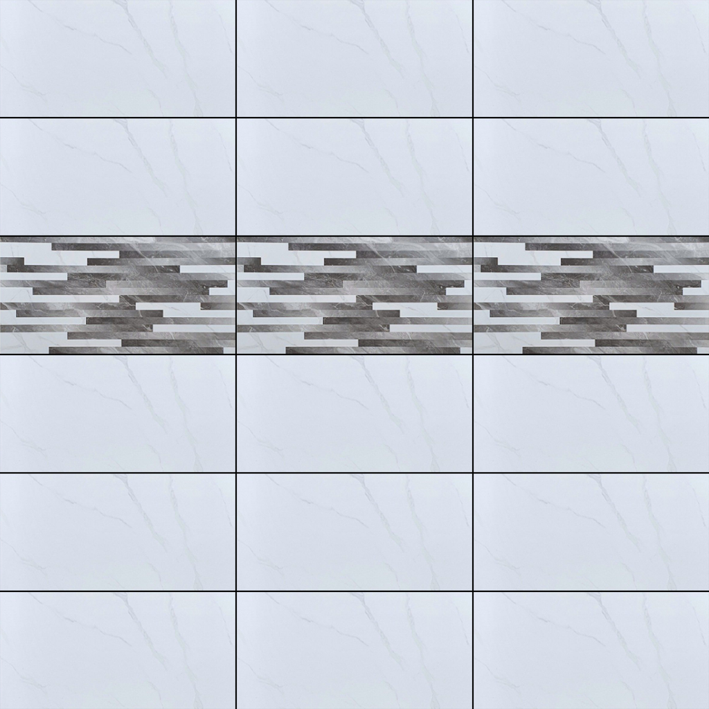 Gạch ốp tường đá bóng kính trắng điểm sọc US-HVZH-40x80