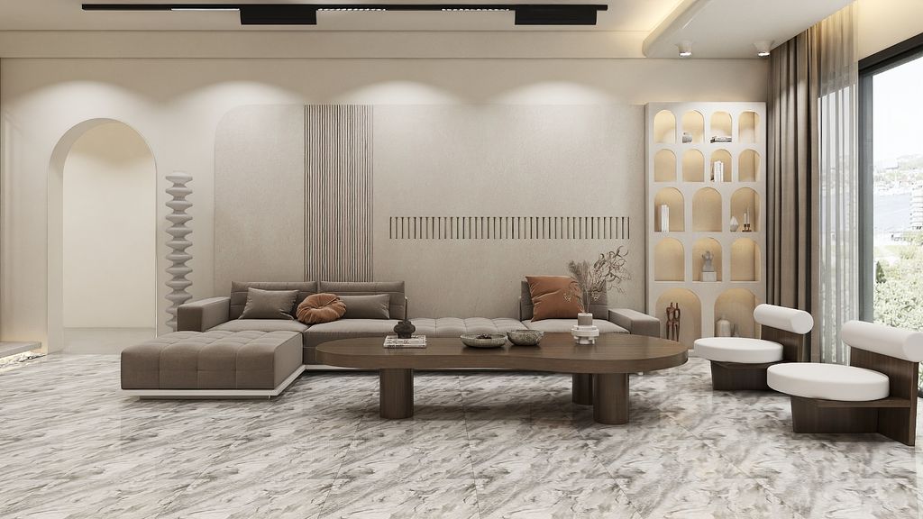 Gạch lát nền men bóng vân mây xám VCR-NZX - 60x60