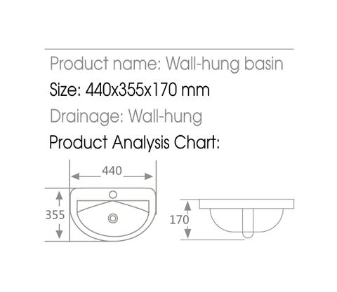  Lavabo treo tường HT-206 