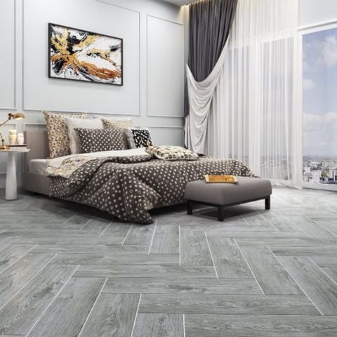  Gạch lát nền đá mờ vân gỗ xám WOOD008 - 20x80 