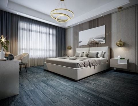 Gạch lát nền đá mờ vân gỗ đen WOOD012 - 20x80 