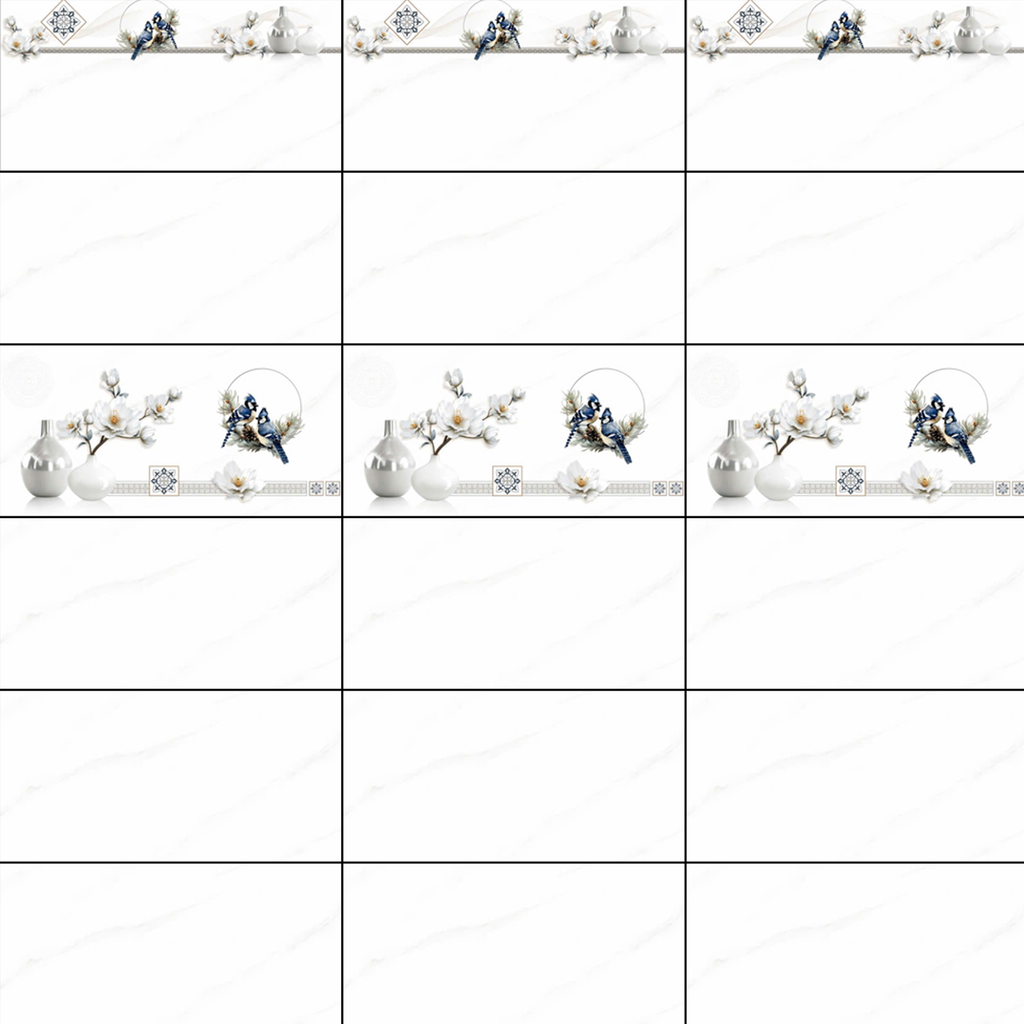 Gạch ốp đá bóng kính trắng điểm bình hoa THP-HZXZF - 40x80