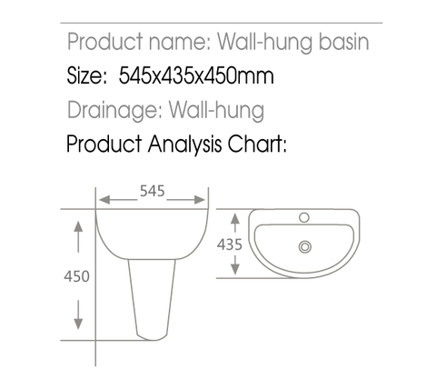  Lavabo treo và chân lửng HT-2201G 