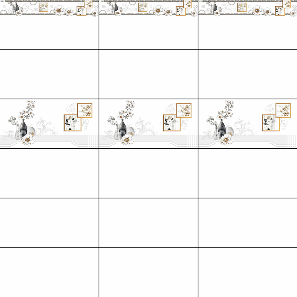 Gạch ốp đá bóng kính trắng điểm bình hoa THP-HZXZZ - 40x80