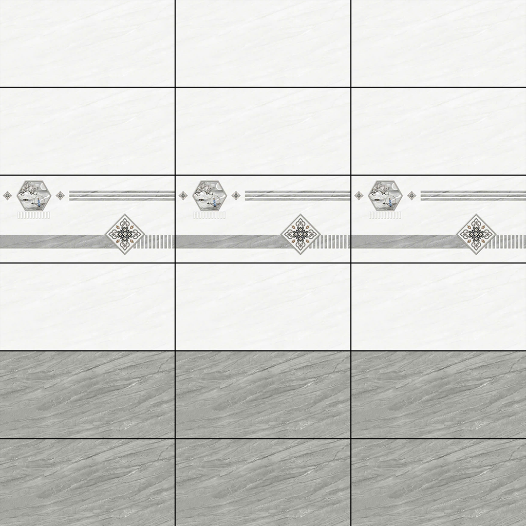 Gạch ốp đá bóng kính vân đá xám điểm bình hoa THP-HZXZG - 40x80