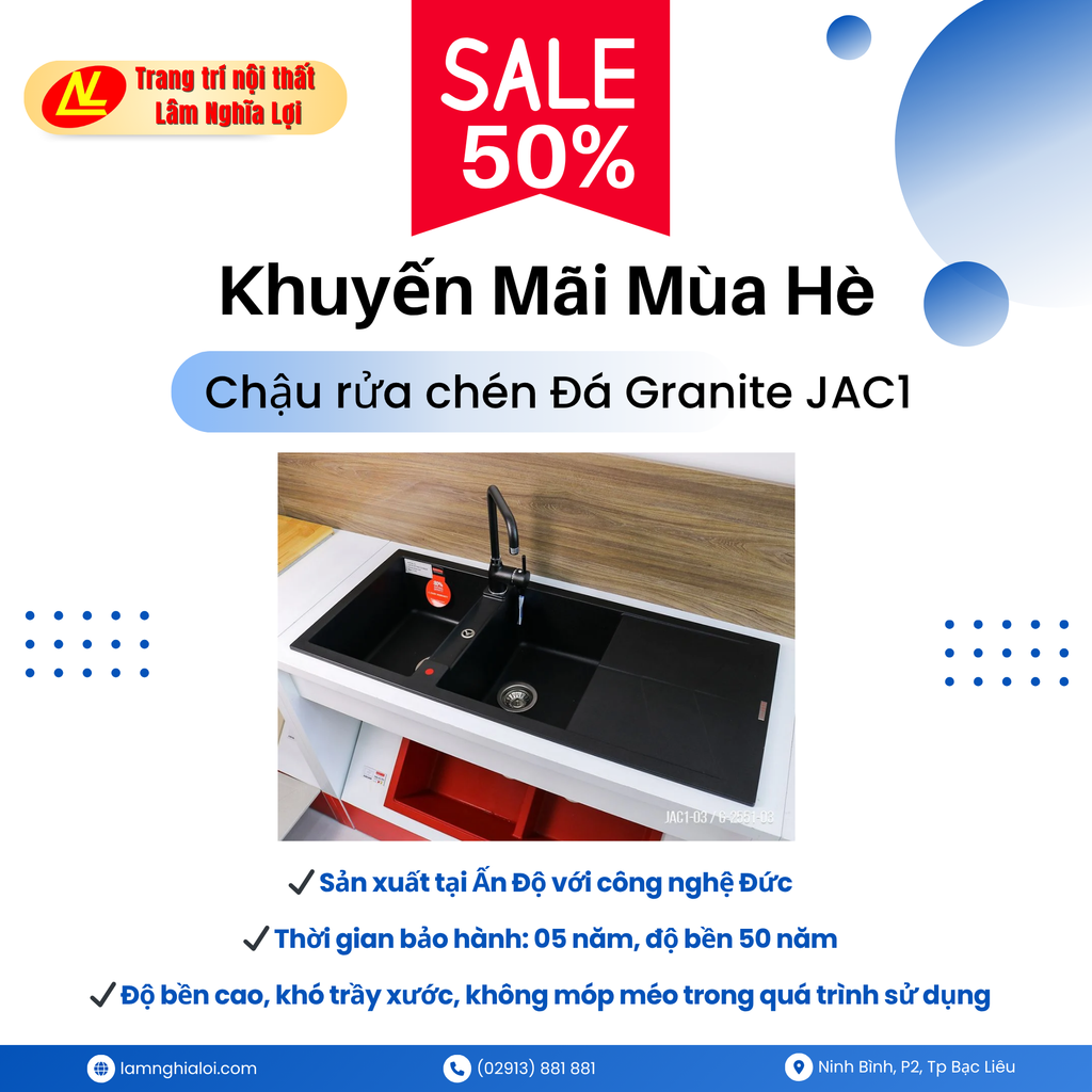 💥 SALE NGAY 50% – Chậu rửa chén đá Granite cao cấp 💥