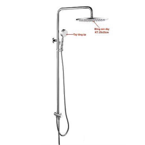  Cần sen cây inox 304 bóng (Tay sen tăng áp) 0001 