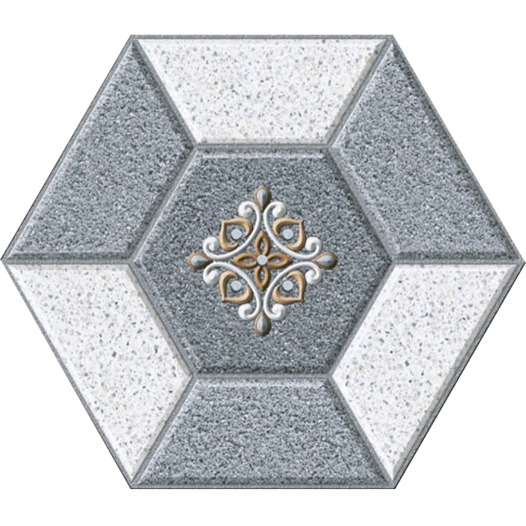 Gạch lát nền sân vườn hoa văn lục giác CKG-HGMZF