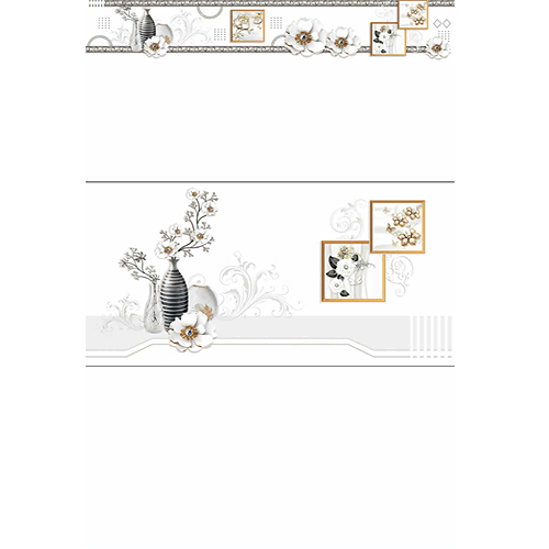 Gạch ốp đá bóng kính trắng điểm bình hoa THP-HZXZZ - 40x80