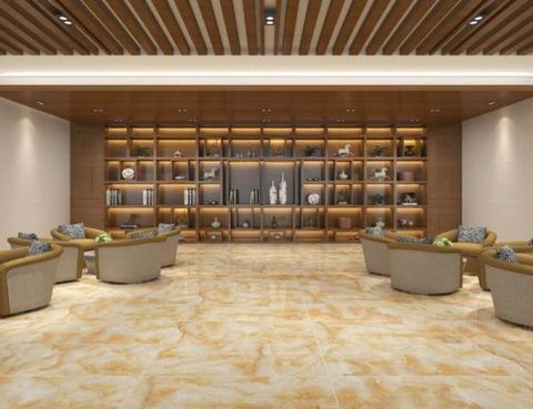  Gạch ốp lát đá bóng kính kháng khuẩn vân đá cẩm thạch vàng LANGBIANG002FP - 60x120 