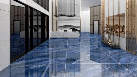  Gạch ốp lát đá bóng kính kháng khuẩn vân đá xanh dương LANGBIANG005 - 60x120 