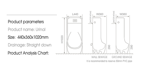  Bồn tiểu nam cảm ứng HT-6603 