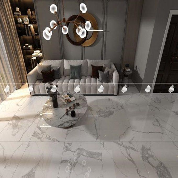 Gạch lát nền đá bóng kính kháng khuẩn vân đá vàng DONGVAN010 - 80x80