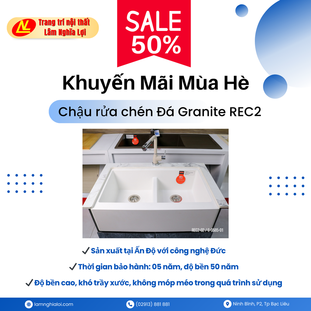 💥 SALE NGAY 50% – Chậu rửa chén đá Granite cao cấp 💥