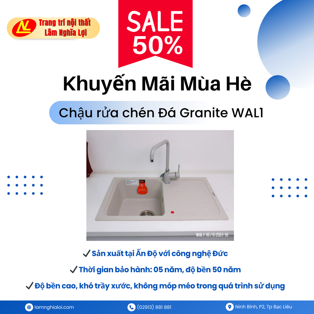 💥 SALE NGAY 50% – Chậu rửa chén đá Granite cao cấp 💥