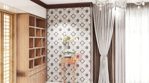  Gạch ốp lát đá bóng kính trang trí hoa văn xám V-D-VM - 30x30 