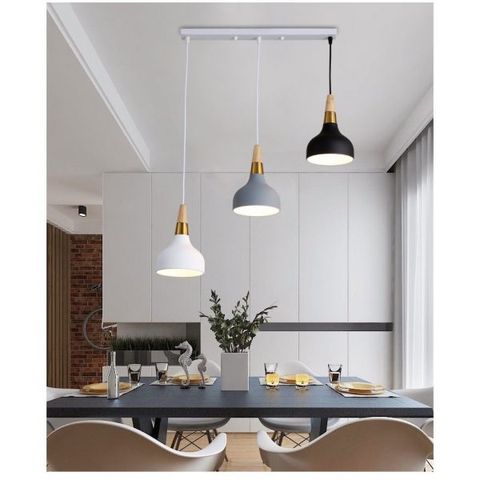  Đèn Thả Đơn Ly Đen/Ghi /Trắng Ø150 