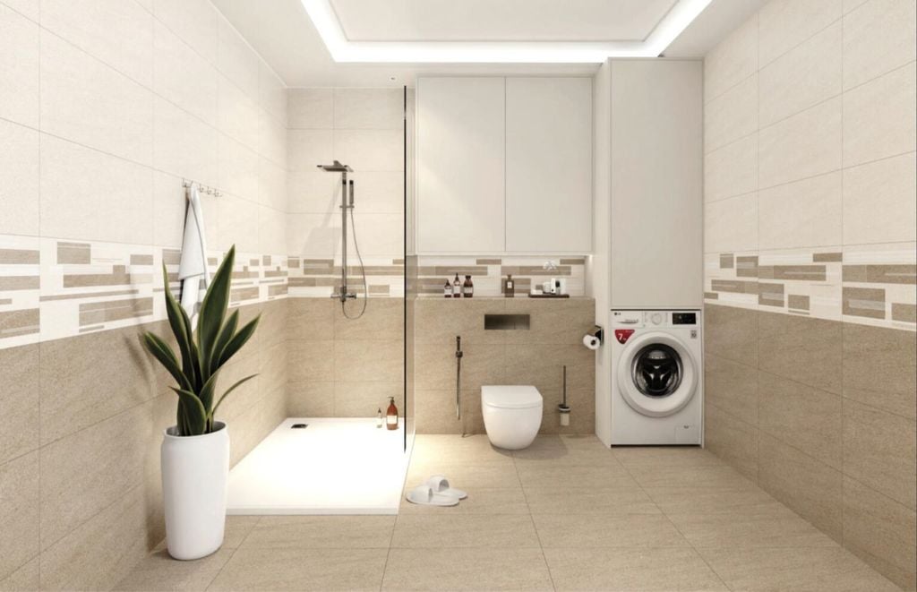 Gạch ốp tường đá mờ vân đá vàng điểm hoa văn M-GNDZV - 30x60