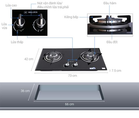  Bếp gas âm GHG732A NEW 