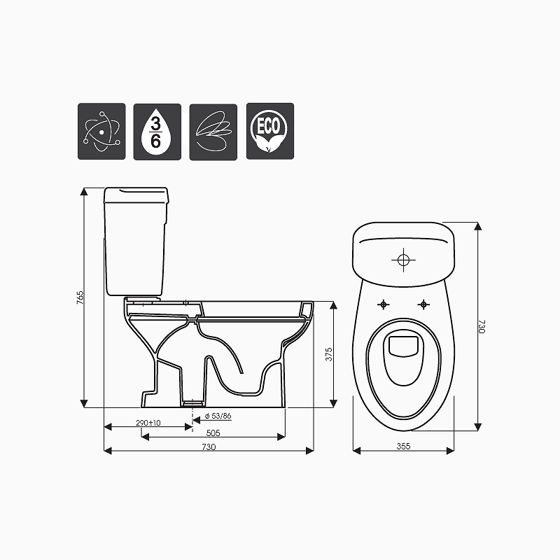 BỒN CẦU 2 KHỐI KING-CD4829