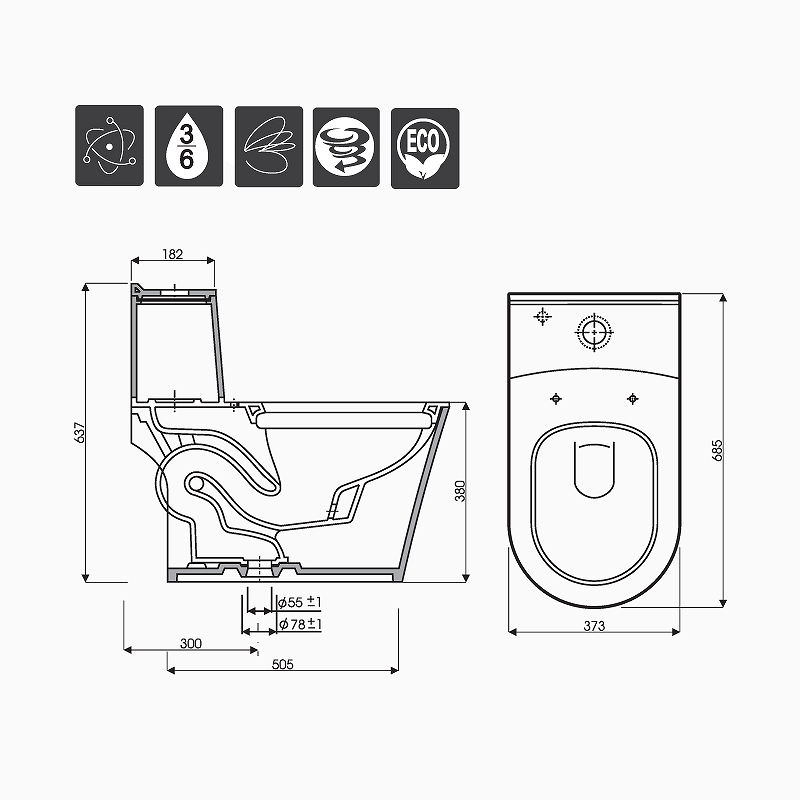 Bồn cầu liền khối LUX-CK99