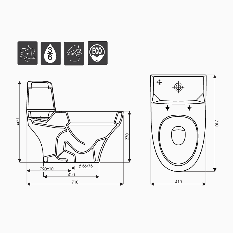 Bồn cầu liền khối PLANET-CK38