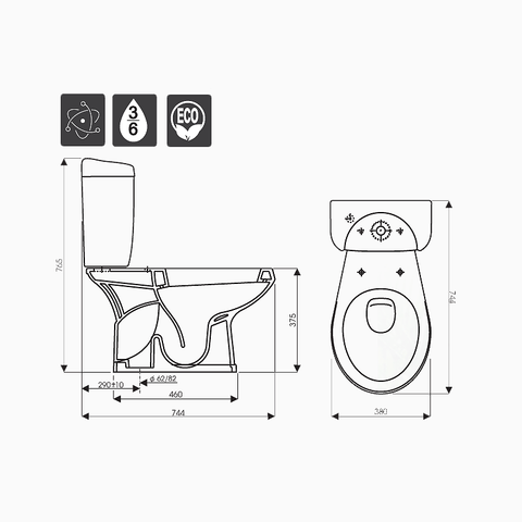  Bàn cầu 2 khốiI Ruby-CD0725 