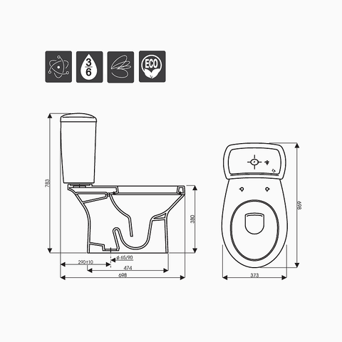  Bàn cầu 2 khối Sand-CD6464 