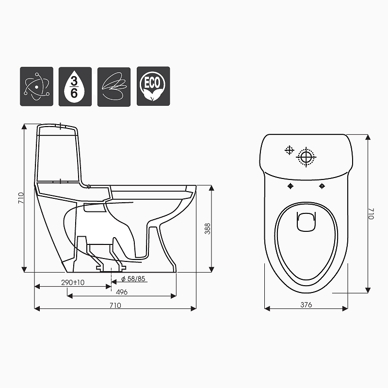 Bồn cầu liền khối DIAMONND-CK50