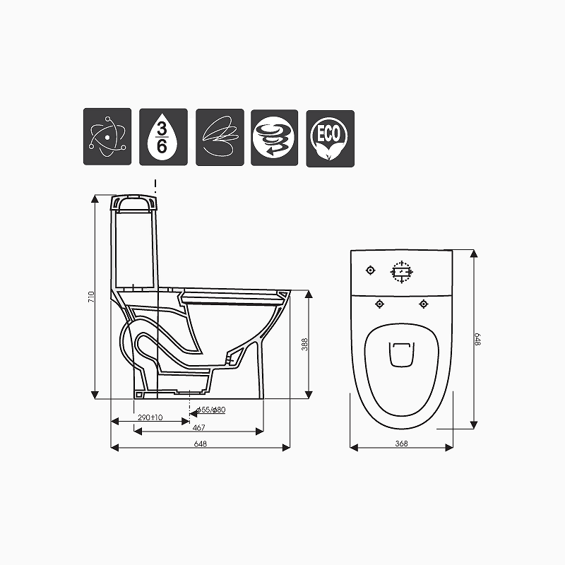 Bồn cầu liền khối WATER-CK67