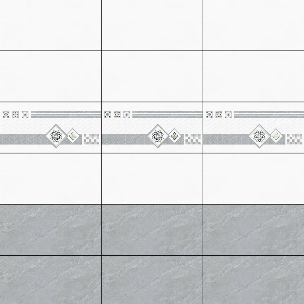 Gạch ốp đá bóng kính vân mây xám điểm hoa CTN-HVZM - 40x80