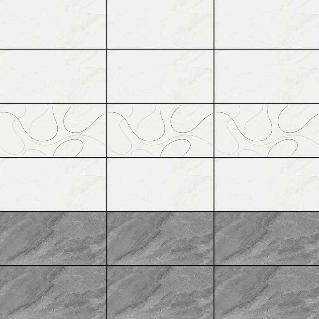 Gạch ốp men bóng vân đá xám điểm hoa văn KTCM- GNZM - 30x60