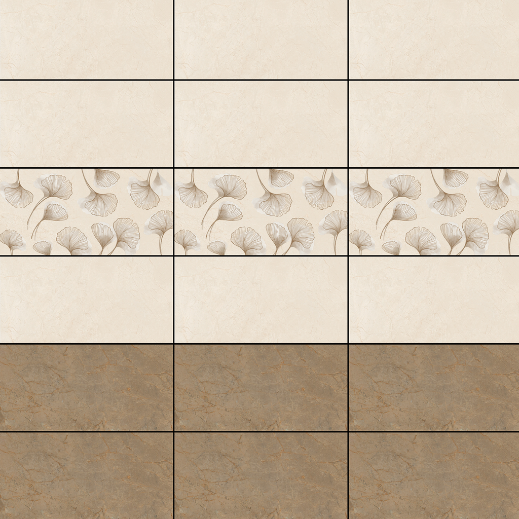 Gạch ốp men bóng vân đá vàng điểm hoa văn KTCM- GNZT - 30x60