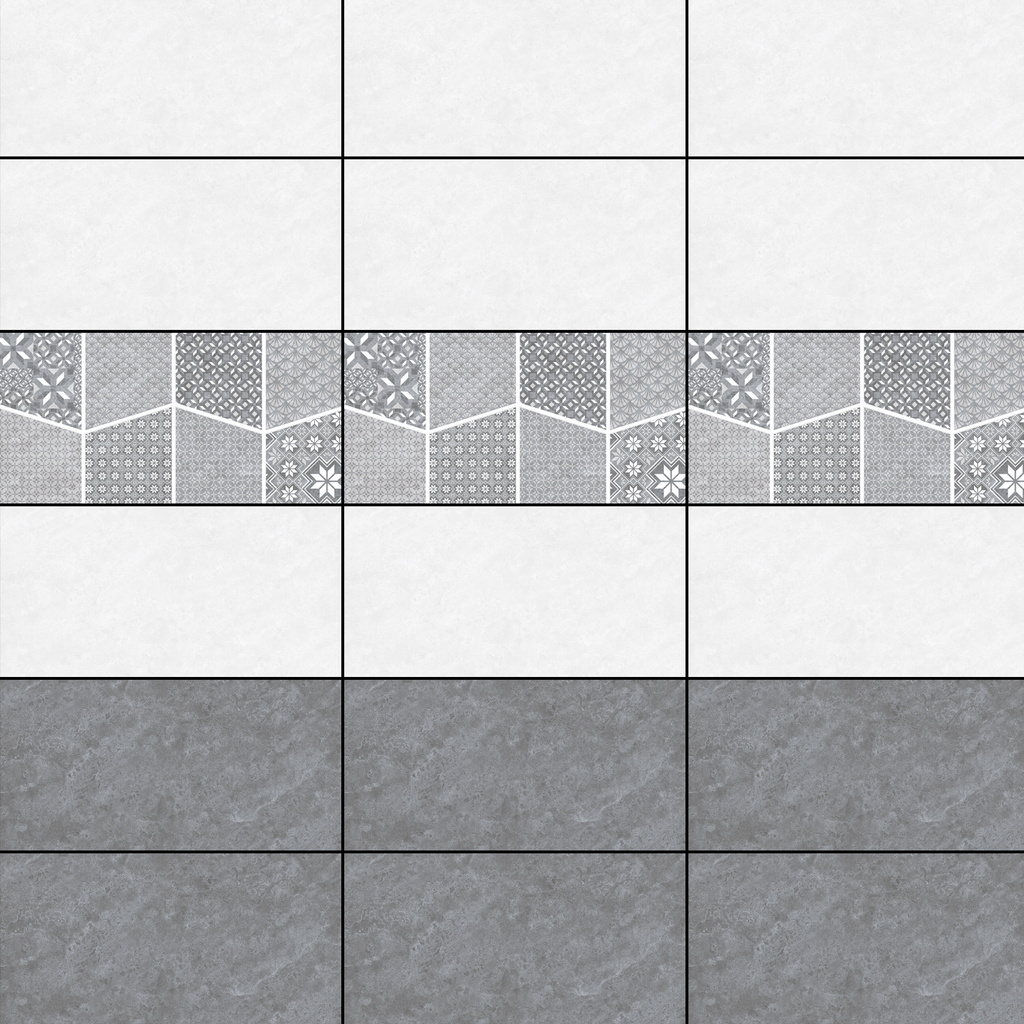 Gạch ốp men bóng vân đá xám điểm hoa văn KTM- GXTT - 30x60